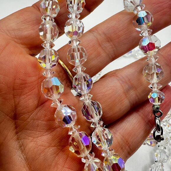 34" of ALL Aurora Borealis Crystal necklace! - Picture 5 of 13